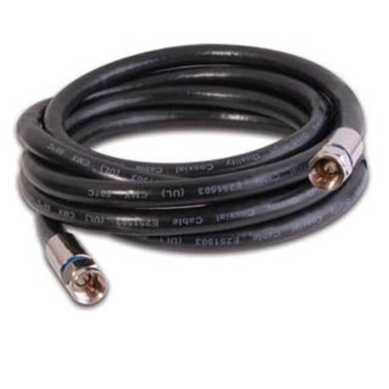 01672 – VIDEO CABLE RG6U F M/M 25FT BLK 3000MHZ FT4