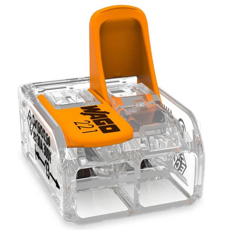 221-612/K194-4045 – PUSH-IN CONN ORANGE 2C/20-10AWG RE-USABLE