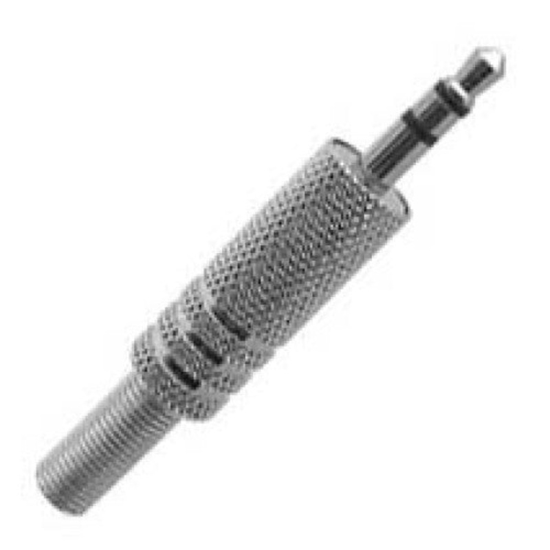 24-322-2 – AUDIO PL 3.5 STEREO METAL IL STRAIN RELIEF BLACK (2 pcs/pkg)