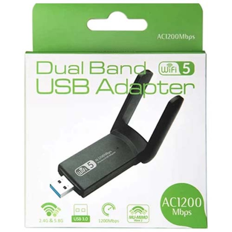 ADN-1198 – USB WIFI ADAPTER AC1200 2.4G/5G ANTENNA DONGLE USB 3.0 DUAL BAND
