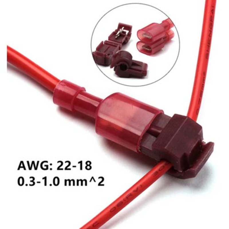 GQKB-2112-5 – T-TAP CONN RED 22-18AWG KIT WITH FULLY INSULATED MALE TERMINAL (5 pcs/pkg)