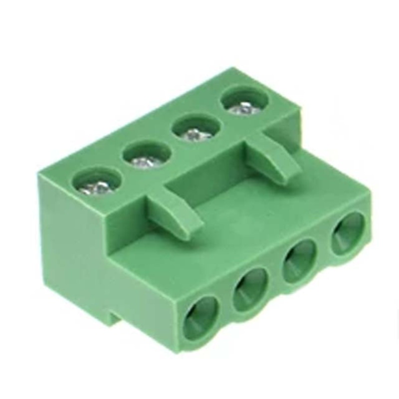 JFF508-4P – TERM BLOCK 4P FEM PLUG RA 5.08MM 24-12AWG 15A/300V 9MM WIDE