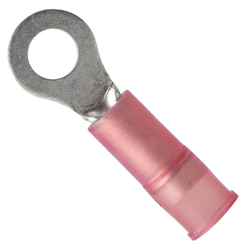 230202 – RING TERM RED #8 22-18AWG NYLON ID-4MM OD-8MM DOUBLE CRIMP (6 pcs/pkg)