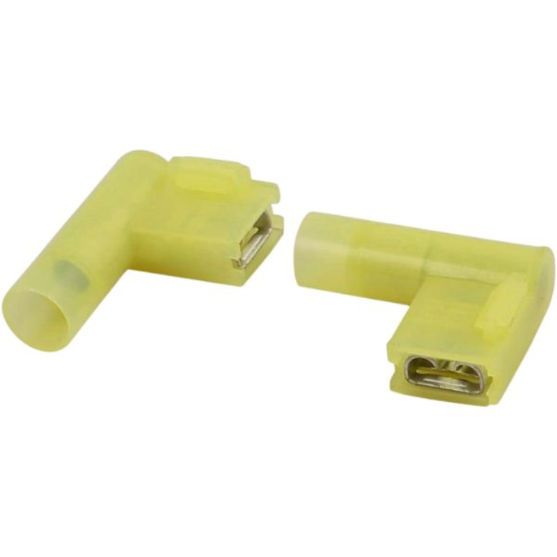 GQCE-3764A-20 – QUICK CONN FEM YEL 0.25IN FLAG 12-10AWG 6.35X0.9MM FULL INS RA (20 pcs/pkg)