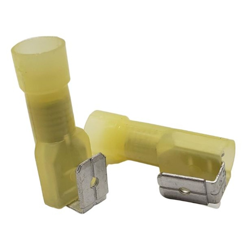 GQDE-7612-10 – PIGGYBACK DISCONNECT YEL 0.250IN 12-10AWG 6.35X0.8MM FULLY INSULA (10 pcs/pkg)