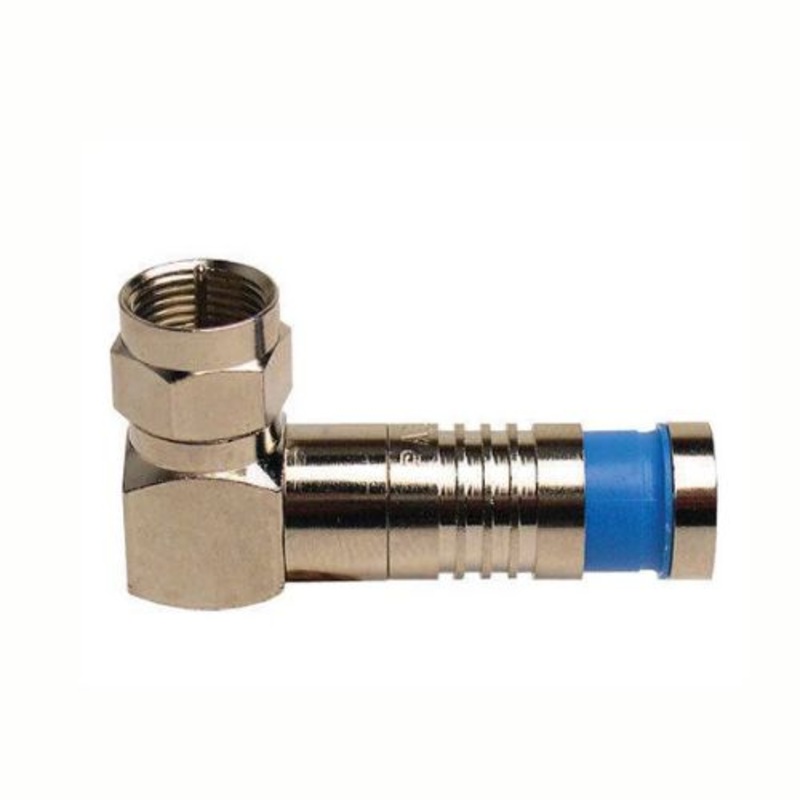 18001RA – F PLUG RG6/Q COMPRESSION RIGHT ANGLE BLUE NICKLE PLATED