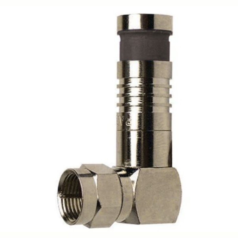 18006RA-BULK – F PLUG RG6 COMPRESSION RIGHT ANGLE BLACK NICKLE PLATED