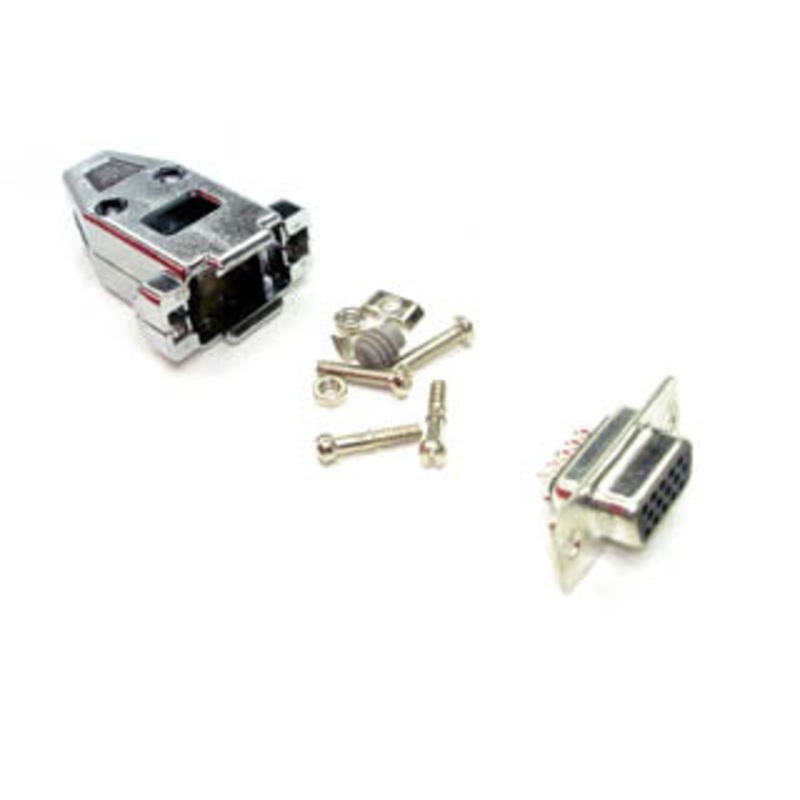 70-4440 – DB15F HD SOL TIN W/METALLIC PLASTIC HOOD