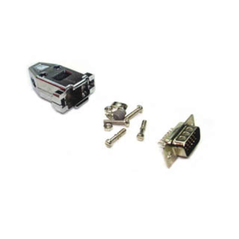 70-4442 – DB15M HD SOL TIN W/METALLIZED PLASTIC HOOD