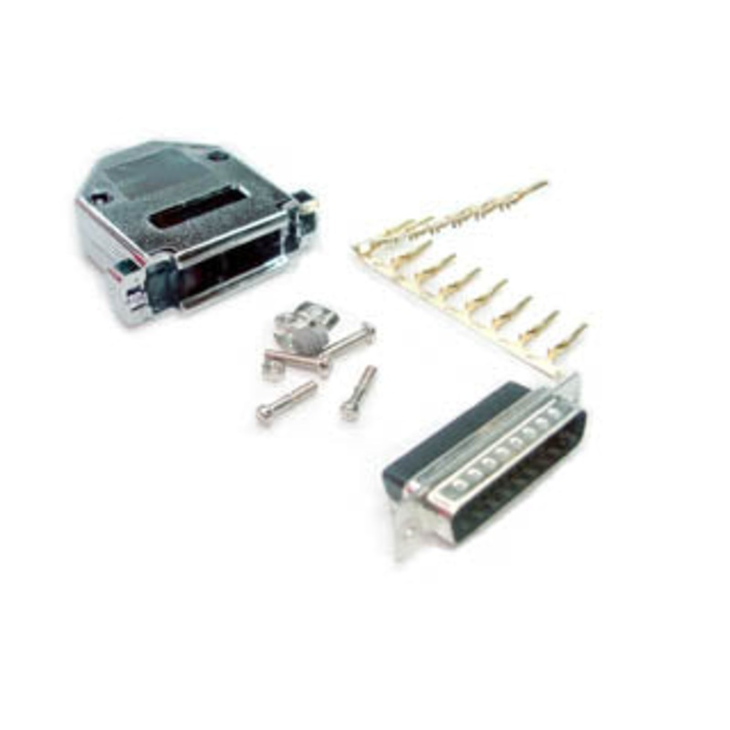 70-6525 – DB25M CRIMP W/METALLIZED HOOD AND PINS