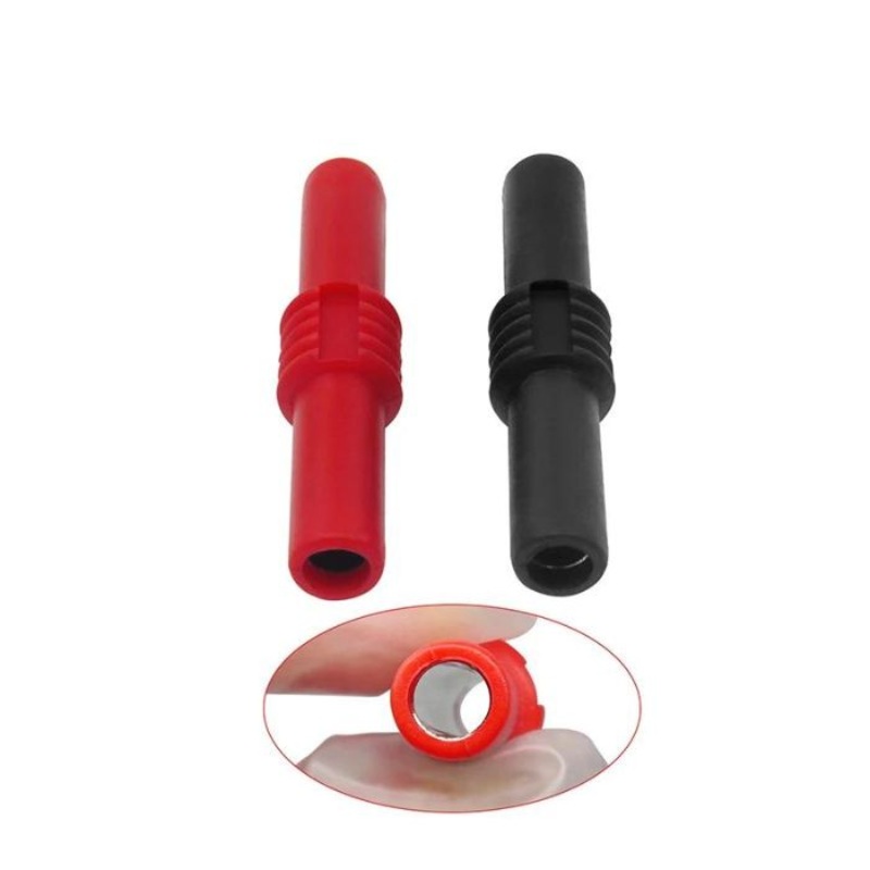 GBC-1101 – BANANA COUPLER FEMALE TO FEMALE 4MM RED AND BLACK PACK OF 2PCS