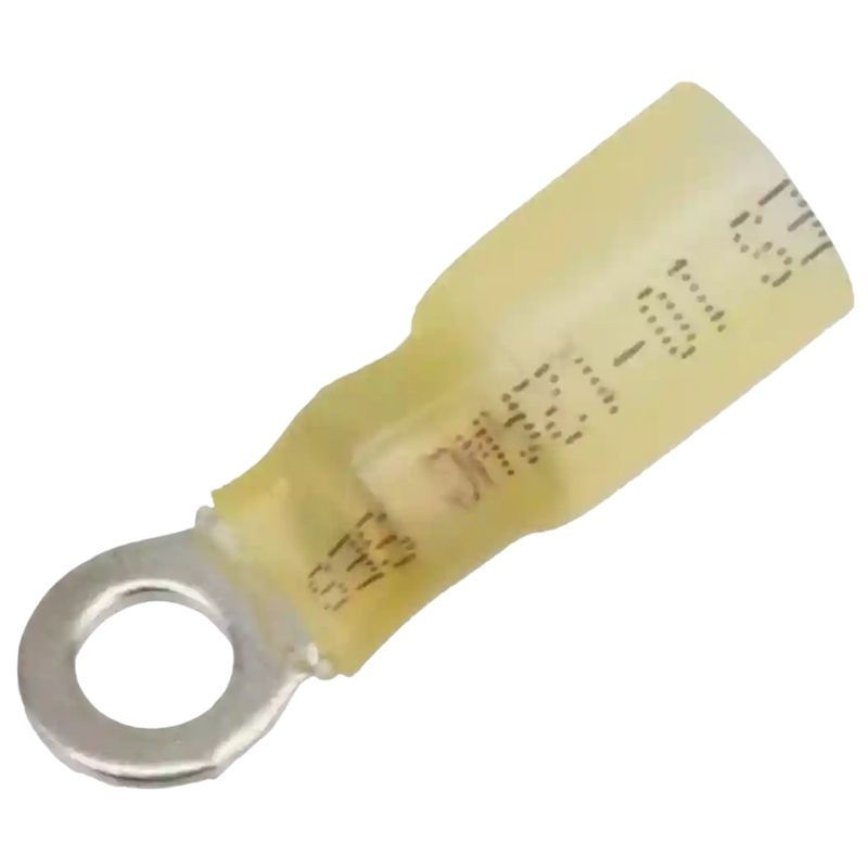 GQAC-4410-4 – RING TERM YEL #10 12-10AWG HEATSHRINKABLE ID-4.9MM OD-9.5MM (4 pcs/pkg)