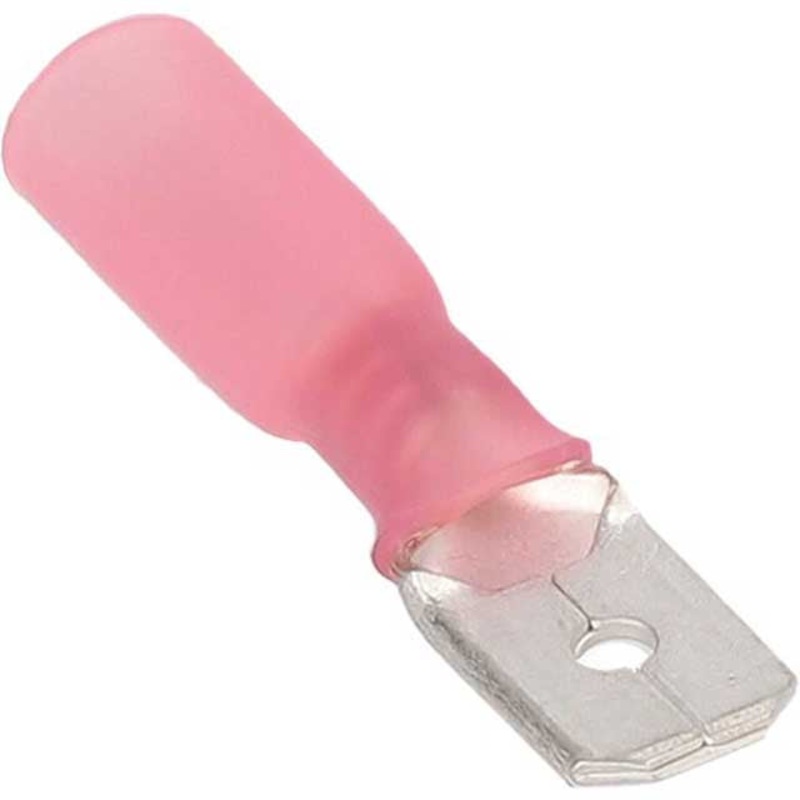 GQCC-5763-6 – QUICK CONN MALE RED 0.250IN 22-18AWG 6.35X0.8MM SHRINKABLE (6 pcs/pkg)
