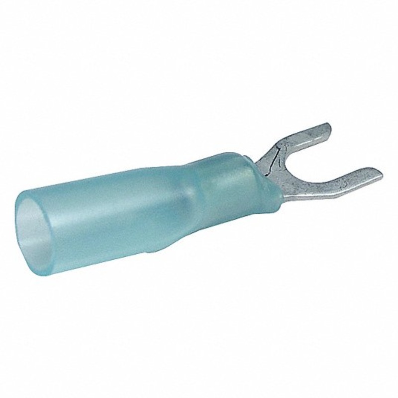 GQFD-1442-6 – SPADE TERM BLU #10 16-14AWG ID-4.8MM WIDTH-8MM HEAT SHRINK (6 pcs/pkg)