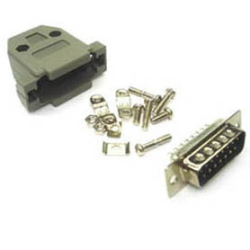 Z-4465 – DB15M SOL TIN W/PLASTIC HOOD GREY
