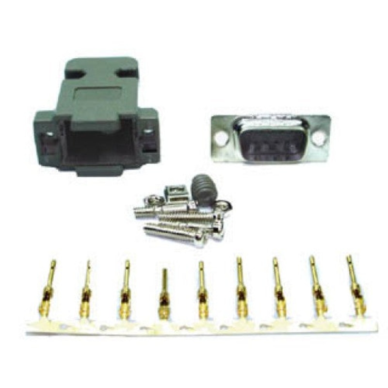 Z-6505 – DB9M CRIMP W/PLASTIC HOOD GREY AND PINS