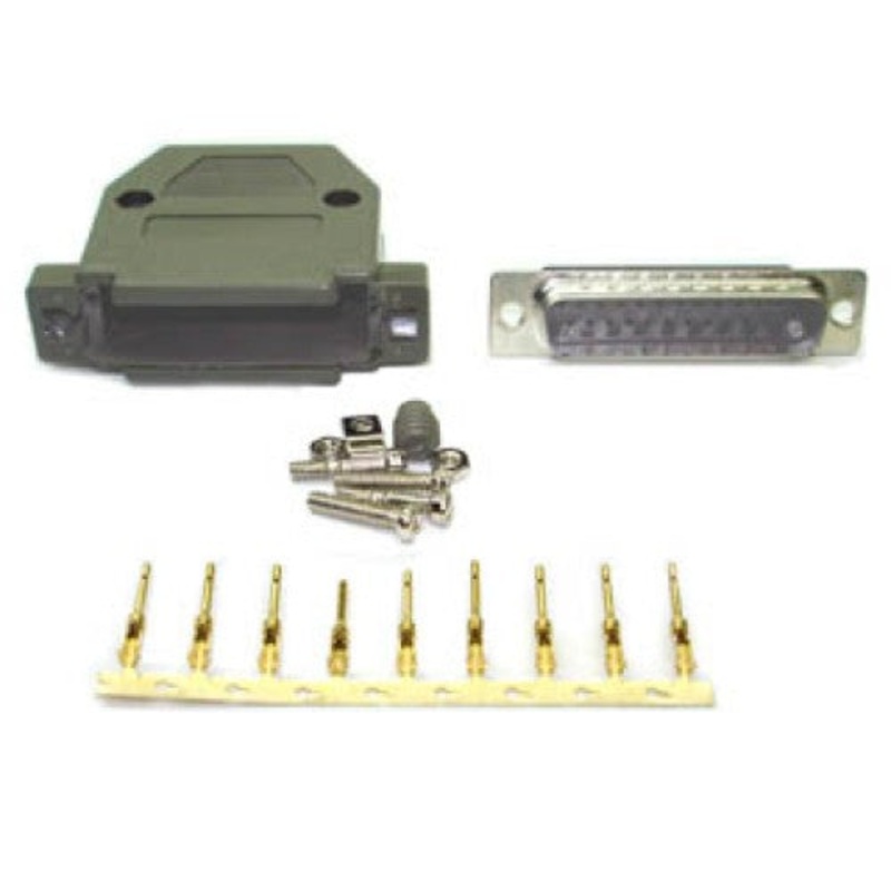 Z-6525 – DB25M CRIMP W/PLASTIC HOOD GREY AND PINS