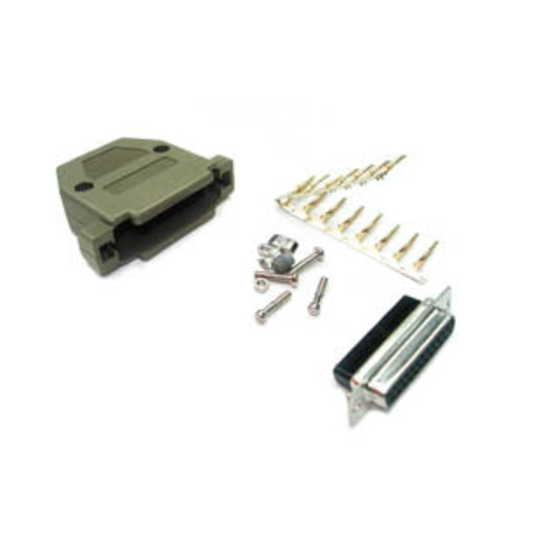 Z-6530 – DB25F CRIMP W/PLASTIC HOOD GREY AND PINS