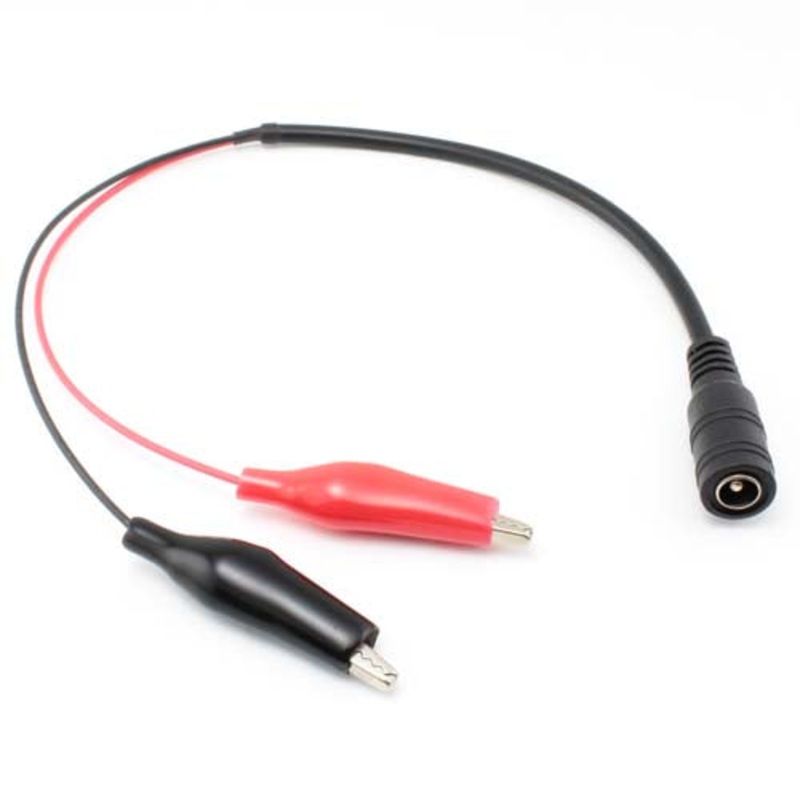 1328 – DC POWER CABLE ASSY 2.1MM JK TO ALLIGATOR CLIPS 6IN