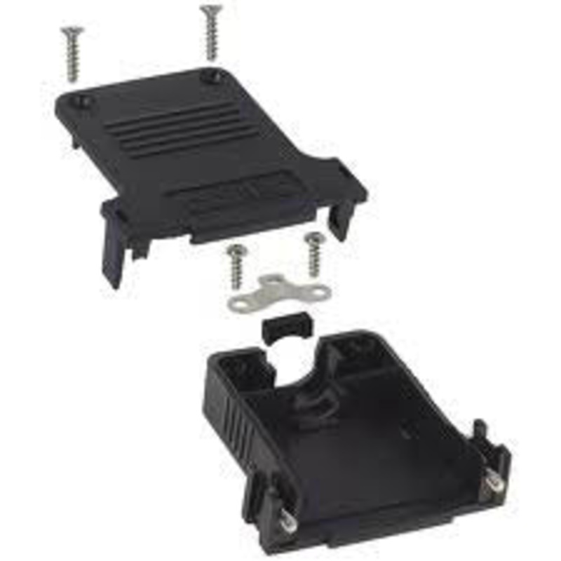 ABE-133-1 – DB25 HOOD 2PC BLK PLAS HW