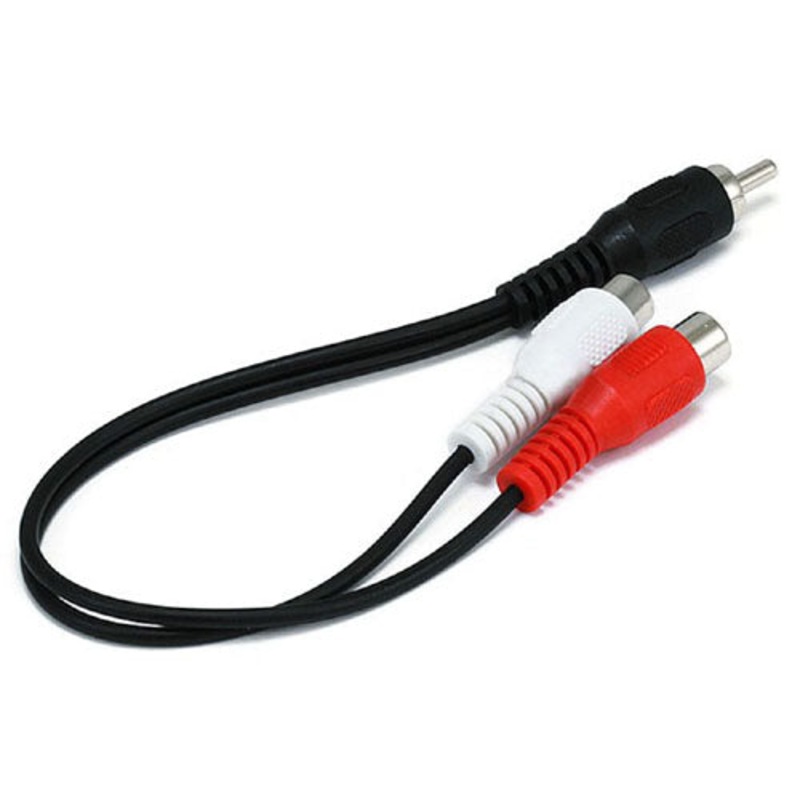AC-33G-BC – RCA CABLE ASSY Y 2FEM-1MALE GOLD 6INCH BLK
