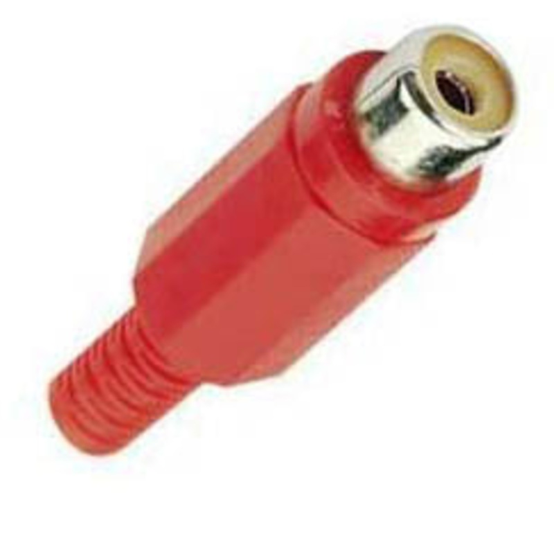 AC1018R – RCA JACK INLINE SOL PLASTIC RED TIN (2 pcs/pkg)