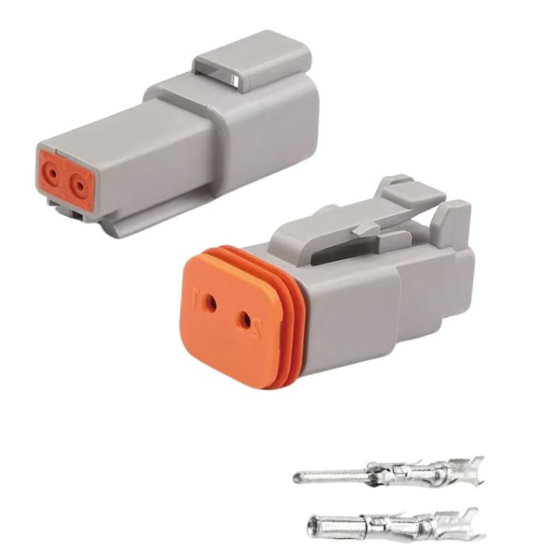 DT04-2P/DT06-2S – DEUTSCH DT 2P MALE/FEM CONNECTOR SET W/PINS WATREPROOF AUTOMOTIVE