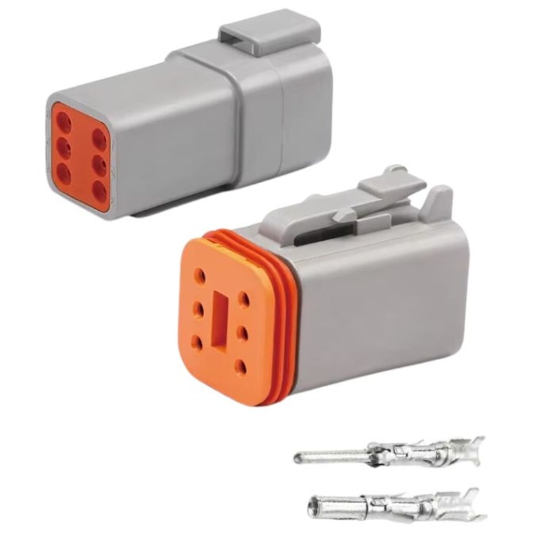 DT04-6P/DT06-6S – DEUTSCH DT 6P MALE/FEM CONNECTOR SET W/PINS WATERPROOF AUTOMOTIVE