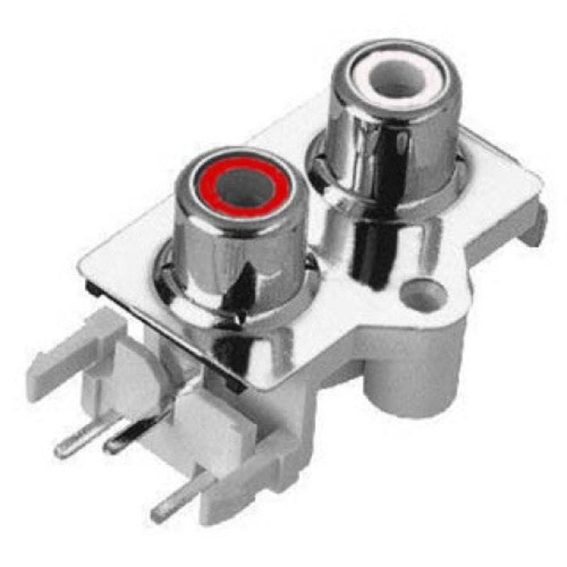 GAB-663-1 – RCA JACK PCST 2POS PLAST WHITE TIN