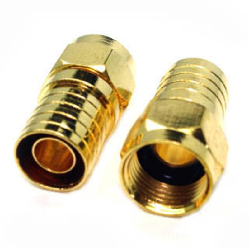 RG-6G – F PLUG RG6 CRIMP WEATHER PROOF GOLD (2 pcs/pkg)