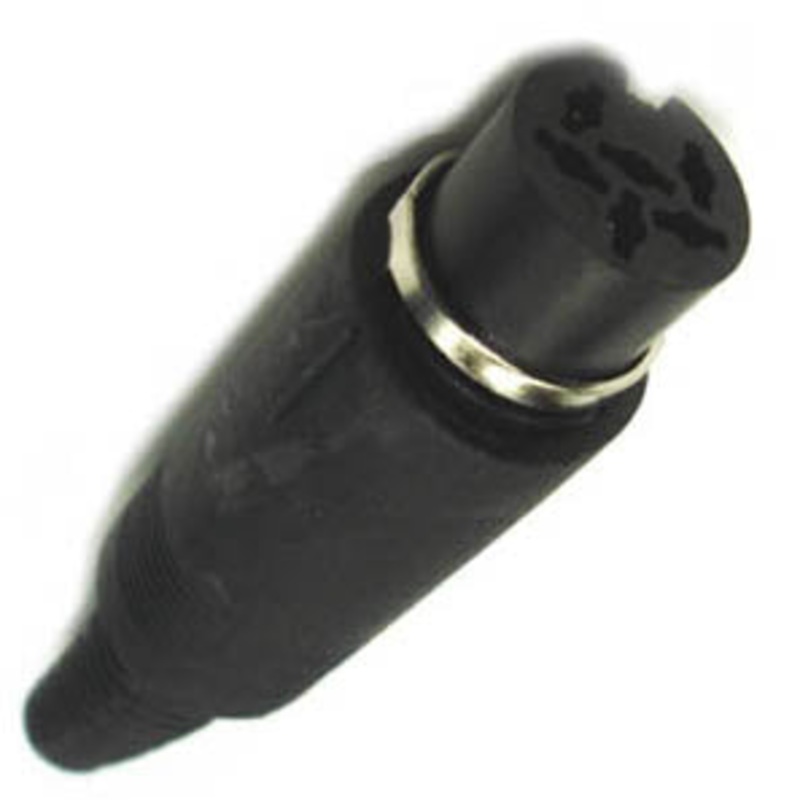 25-160-1 – DIN JACK 6POS INLINE PLASTIC BLACK