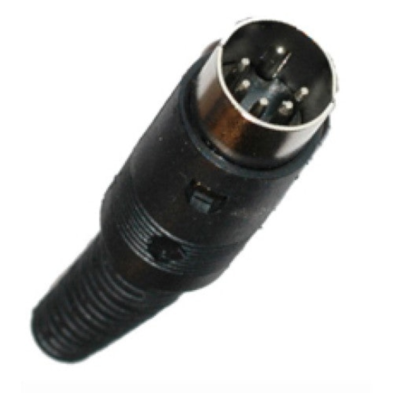 25-250-1 – DIN PLUG 5POS INLINE PLASTIC 18DEG BLACK