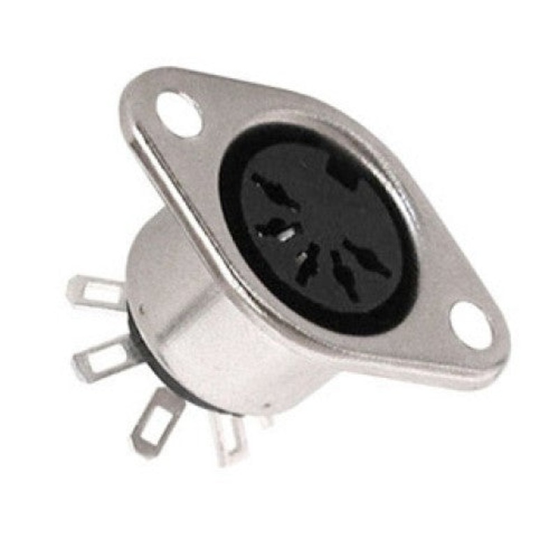 25-350-1 – DIN JACK 5POS CHASIS MOUNT METAL 180DEG