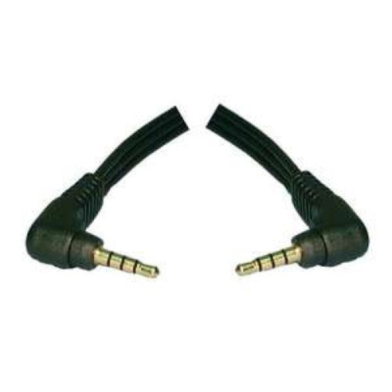 44-472 – AUDIO VIDEO CABLE 3.5MM 4CPL-PL RA 6FT GOLD BLK (3 BAND PLUG)