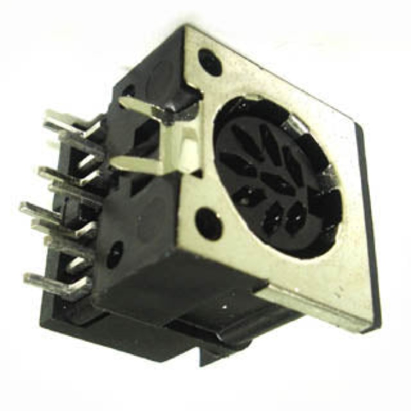 4EDS – DIN JACK 8POS PCRA PLASTIC SHIELDED BLACK