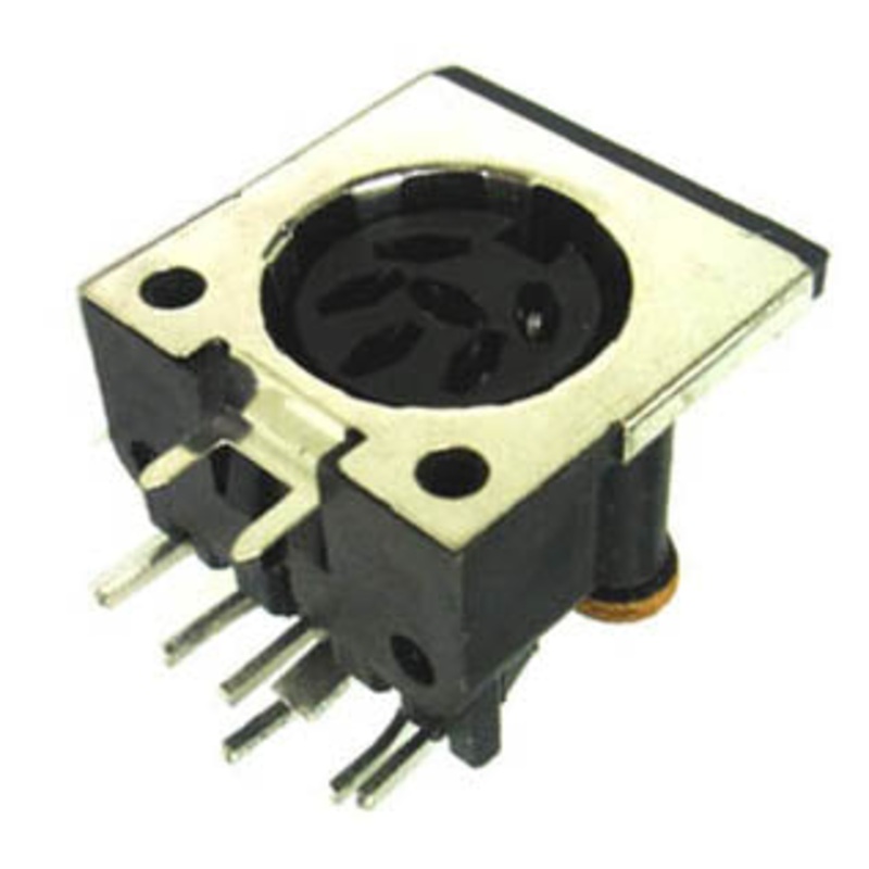 61PC6FT – DIN JACK 6POS PCRA PLASTIC/SHLD BLACK