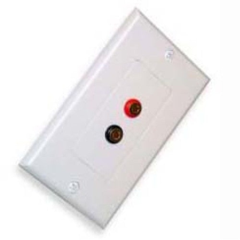 AV-102G – WALL PLATE BANANAJKX2 RED/BLK WHITE PLATE