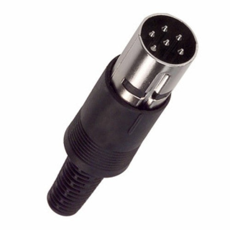 DIN-6P – DIN PLUG 6POS INLINE PLASTIC BLK
