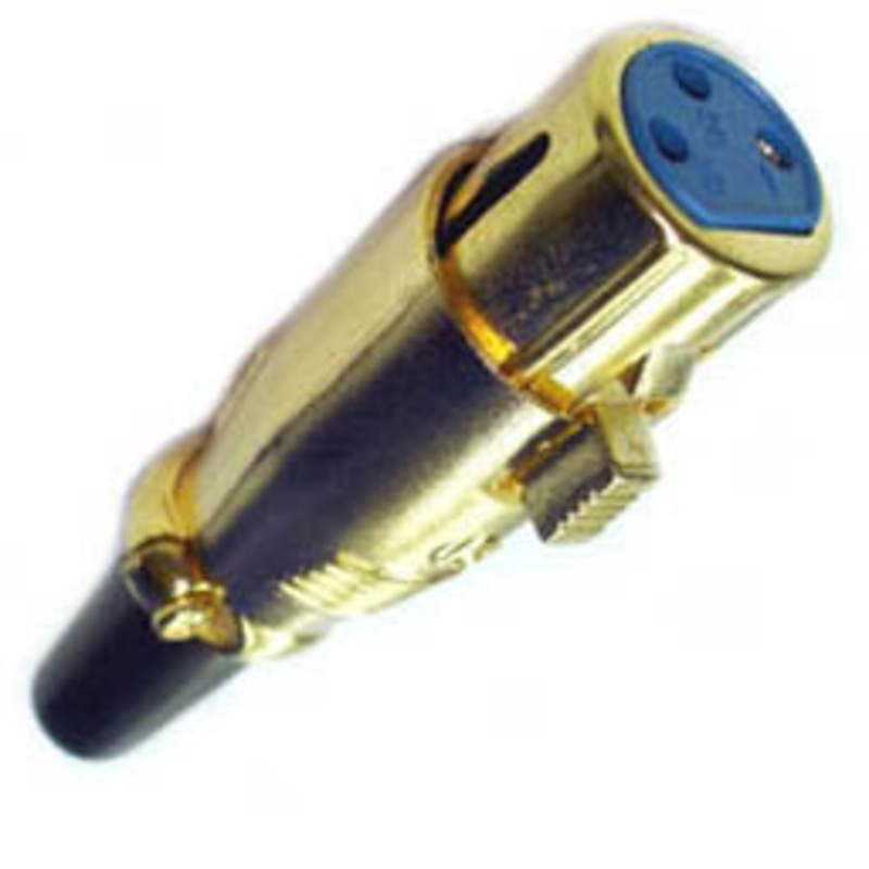 MC1006G – XLR 3JK INLINE GOLD SOL LOCK METAL