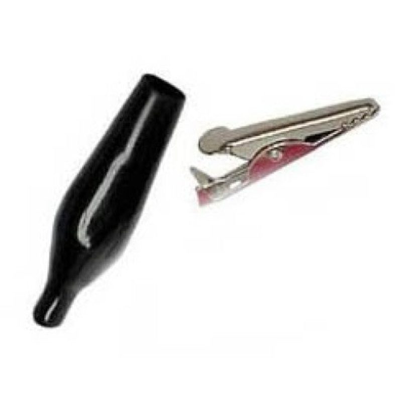 QK-8143-BLK – ALLIGATOR CLIP W/BOOT BLK SMALL  (4 pcs/pkg)
