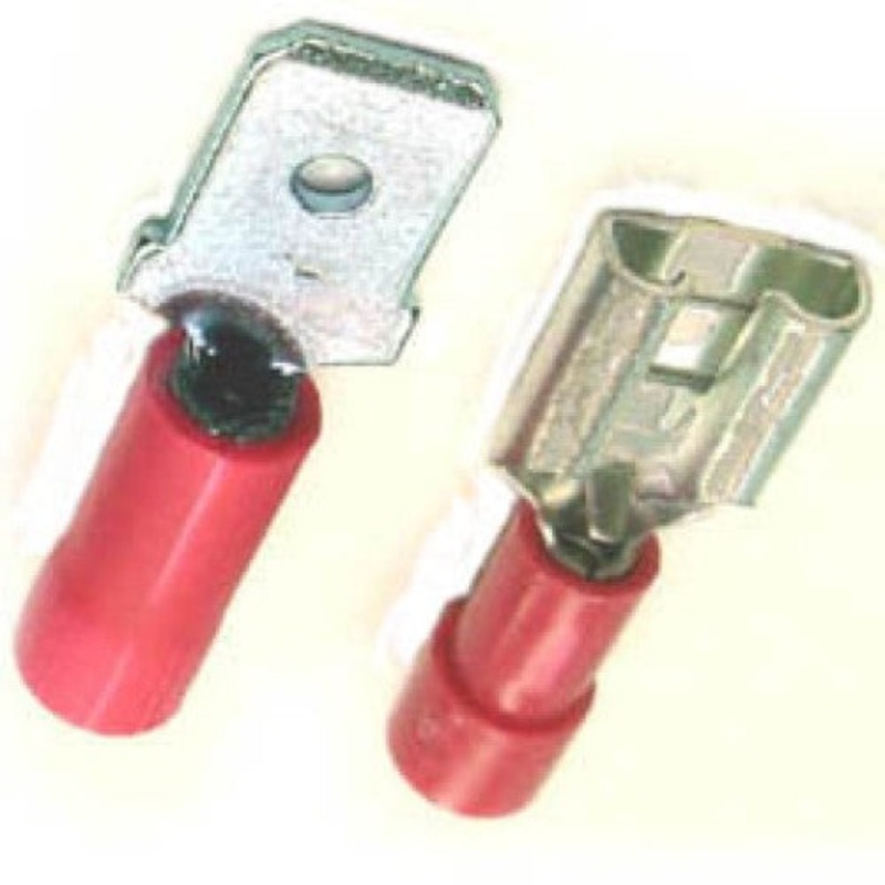 10-141P – QUICK CONN M/F RED 0.250IN 22-18 AWG 6.35X.8MM 5M+5F PER PKG