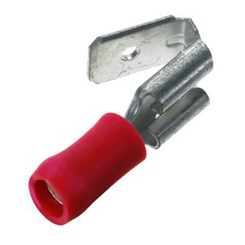 160163-100 – PIGGYBACK DISCONNECT RED 0.250IN 22-18AWG 6.35X0.8MM (100 pcs/pkg)