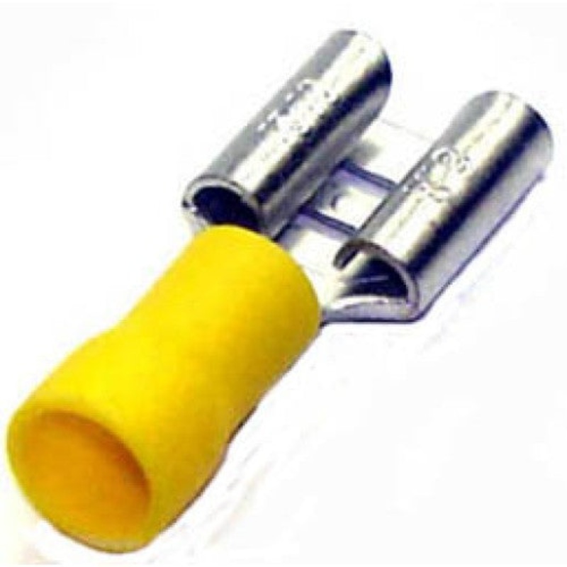 160449-2006 – QUICK CONN FEM YEL 0.375IN 12-10 AWG 9.5X1.2MM (6 pcs/pkg)