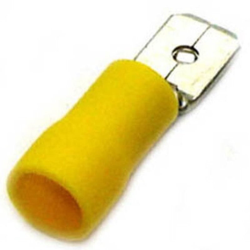 160453-100 – QUICK CONN MALE YEL 0.250IN 12-10AWG 6.35X0.8MM (100 pcs/pkg)