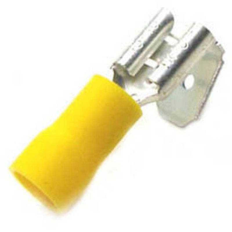 160463-2008 – PIGGYBACK DISCONNECT YEL 0.250IN 12-10AWG 6.35X0.8MM (8 pcs/pkg)