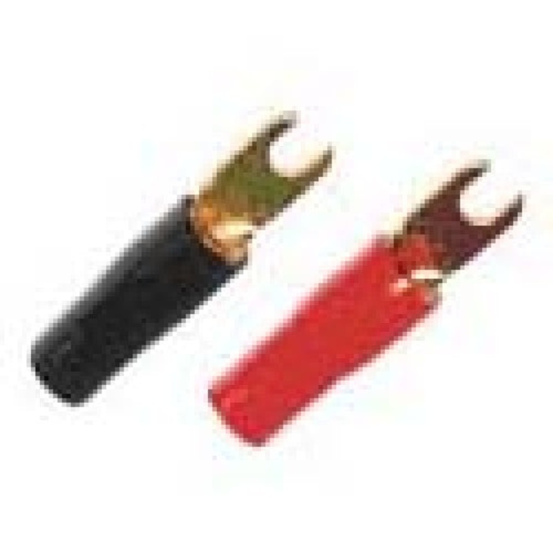 GST04-6 – SPADE TERM RED/BLK #6 4AWG GOLD ID-4.2MM WIDTH-9MM 2PC/PACK