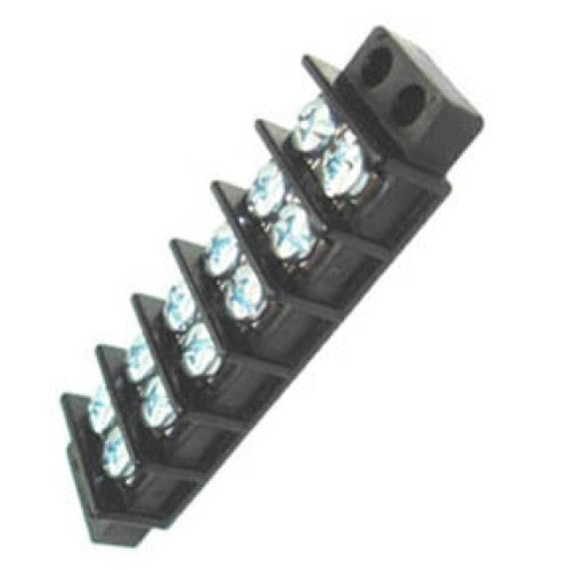 13-1406 – TERM BLOCK 6P FLUSH 2ROW #6-32 22-14AWG 30A 300V 9.5MM PITCH
