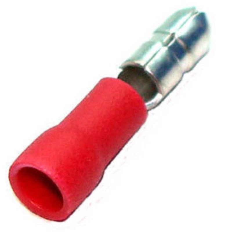15-161M – BULLET MALE RED 0.157IN 22-18AWG 4MM (100 pcs/pkg)