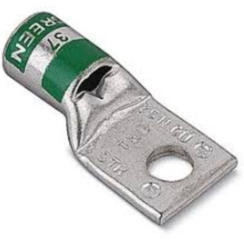 54148 – GROUND LUG 1AWG STUD 3/8IN GREEN 37 STRAIGHT