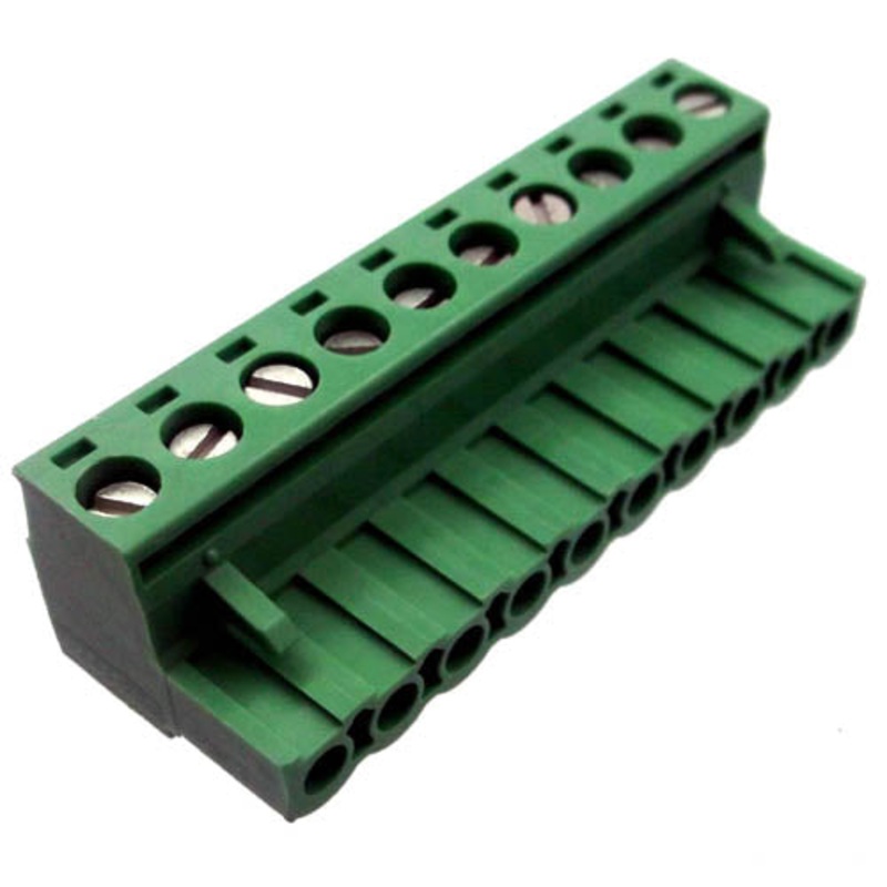 GTRB-1354A – TERM BLOCK 10P FEM PLUG RA 5.08 MM 24-12AWG 10A/250V 10MM WIDE